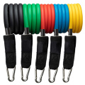 Wholesale Metal Carabiner 11 Piece TPE Latex Strength Training Workout Bands, Custom Logo 11 Pcs Resistance Bands Kit'